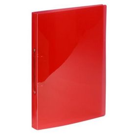   Gyűrűs könyv, 2 gyűrű, 20 mm, A4, PP, VIQUEL "Propyglass", piros