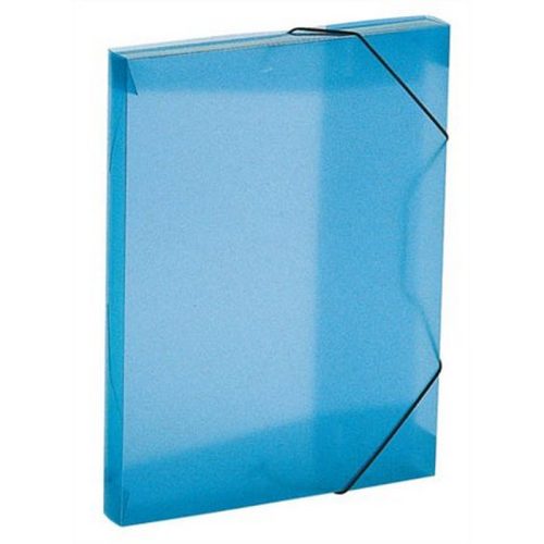 Gumis mappa, 30 mm, PP, A4, VIQUEL "Coolbox", áttetsző  kék