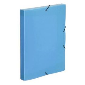   Gumis mappa, 30 mm, PP, A4, VIQUEL "Coolbox", áttetsző kék