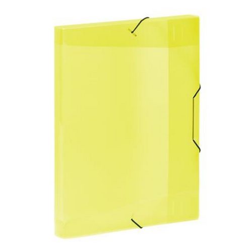 Gumis mappa, 30 mm, PP, A4, VIQUEL "Coolbox", áttetsző sárga