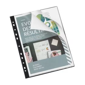   Bemutatómappa, lefűzhető, 20 zsebes, A4, VIQUEL, "Essentiel", fekete