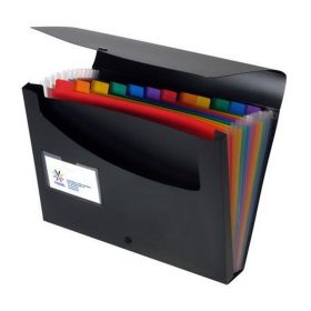   Harmonikamappa, PP, 12 rekeszes, VIQUEL "Rainbow Class", fekete