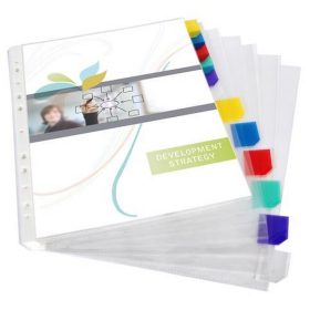   Genotherm, lefűzhető, jelölőfüles, A4, 90 mikron, víztiszta, 12 részes, VIQUEL