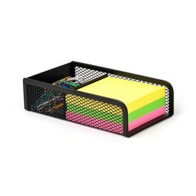   Kockatömbtartó és gemkapocstartó, fémhálós, VICTORIA OFFICE, fekete