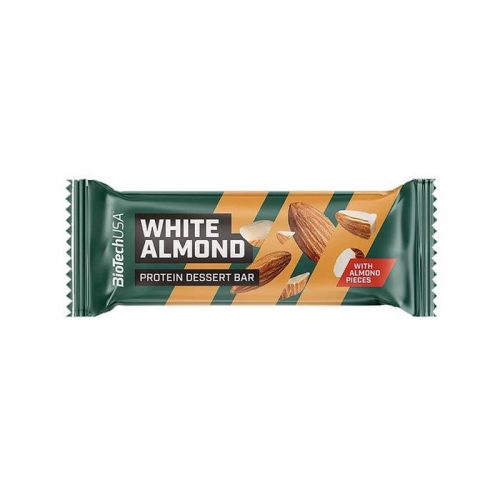 Fehérjeszelet, gluténmentes, 50g, BIOTECH USA "Protein Dessert Bar", White Almond