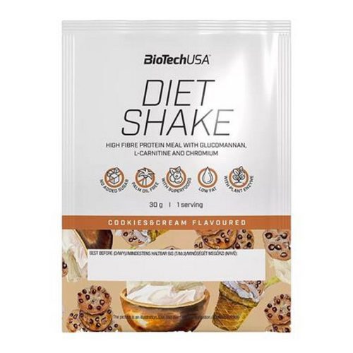 Étrend-kiegészítő italpor, 30g, BIOTECH USA "Diet Shake", cookies&cream