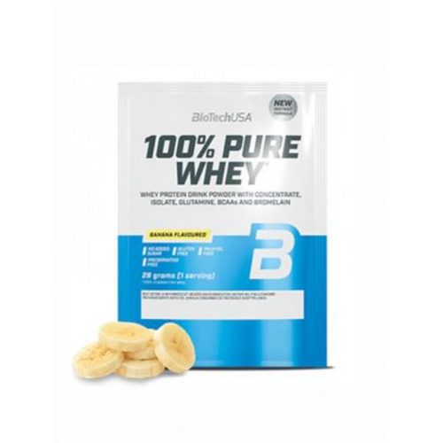 Tejsavó fehérjepor, 28g, BIOTECH USA "100% Pure Whey", banán