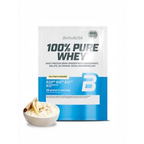 Tejsavó fehérjepor, 28g, BIOTECH USA "100% Pure Whey", tejberizs