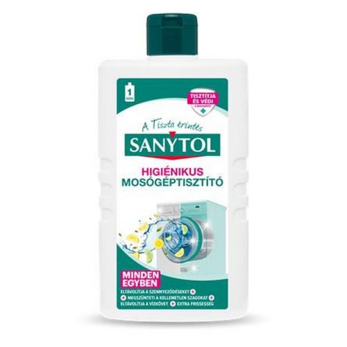 Fertőtlenítő mosógép tisztítószer, 250 ml, SANYTOL "Minden egyben"
