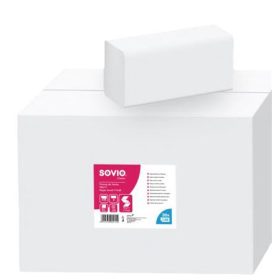   Kéztörlő, V hajtogatott, 2 rétegű, 150 lap, 21x25 cm, SOVIO