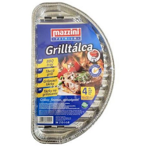 Grilltálca, 19x32 cm, félkör alakú, 4 db, MAZZINI "Premium"