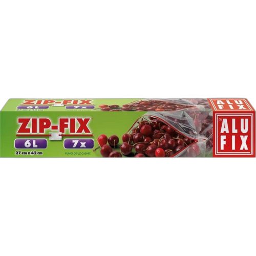 Cipzáras zacskó, 6 l, ALUFIX "Zipp Fix"