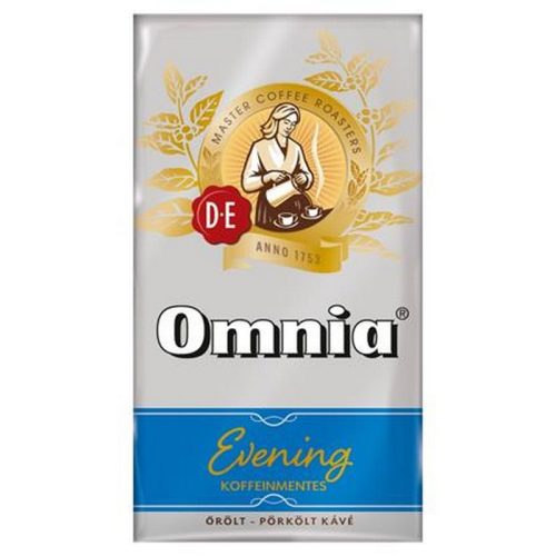 Kávé, pörkölt, őrölt, vákuumos csomagolásban, 250 g, DOUWE EGBERTS "Omnia Evening", Koffei...