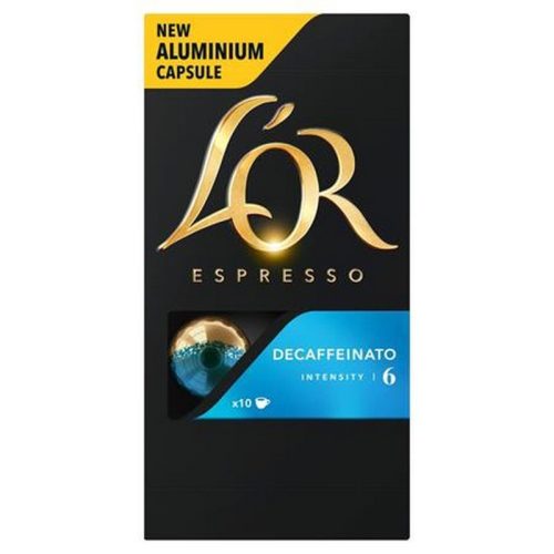 Kávékapszula, 10 db, koffeinmentes, JACOBS DOUWE EGBERTS "L'OR Decaffeinato"