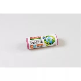   Szemeteszsák, újrahasznosított, 30 l, 15 db, 50x60 cm, 12 µ, MAZZINI, pink