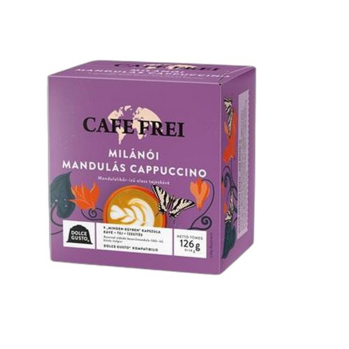 Kávékapszula, Dolce Gusto kompatibilis, 9 db, CAFE FREI "Milánói mandulás cappuccino"