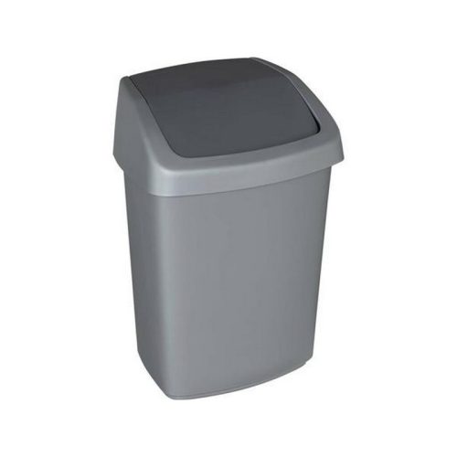 Billenős szemetes, 25 l, CURVER "Swing top", ezüst/grafit