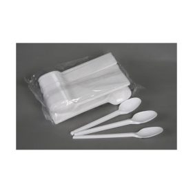   Evőkanál, műanyag, többször használatos, 17 cm, 50 db "Prima", fehér