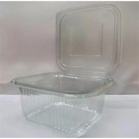   Ételtároló doboz, egybefedeles, műanyag, szögletes, 250 ml, 100 db, "Party", víztiszta