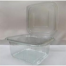   Ételtároló doboz, egybefedeles, műanyag, szögletes, 500 ml, 100 db, "Party", víztiszta