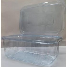   Ételtároló doboz, egybefedeles, újrahasznosított műanyag, szögletes, 1000 ml, 100 db, "Par...