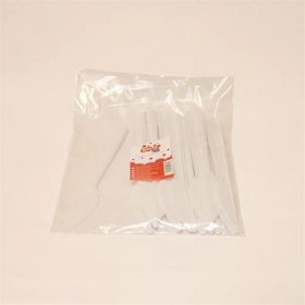   Kés, műanyag, többször használatos, 17 cm, 20 db "Prima", fehér