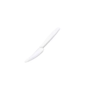   Kés, műanyag, többször használatos, 18 cm, 50 db, fehér