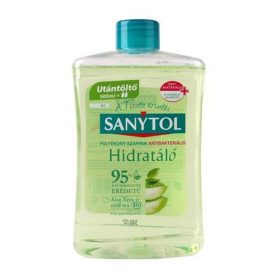   Antibakteriális folyékony szappan, utántöltő, 500 ml, SANYTOL, zöld tea és aloe vera