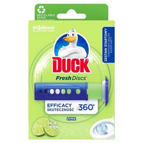 WC tisztító korong adagolóval, 36 ml, DUCK "Fresh Discs", lime