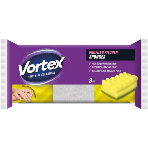 Mosogatószivacs, 2+1 db, VORTEX