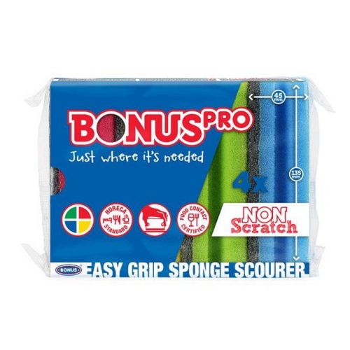 Mosogatószivacs, formázott, 4 db, BONUS