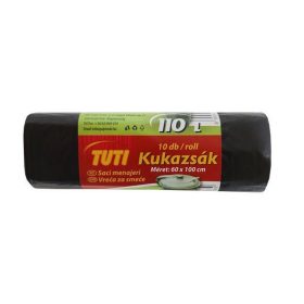 Szemeteszsák, 110 l, 10 db, 60x110 cm, 17 µ, TUTI, fekete