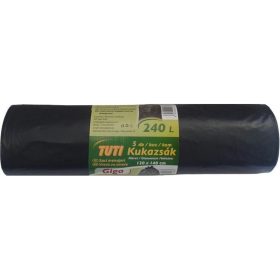   Nagykukazsák, 240 l, 5 db, 120x140 cm, 40 µ, TUTI "Giga", fekete
