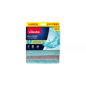   Törlőkendő, mikroszálas, 2+1 db, VILEDA "Pro Clean", kék-szürke