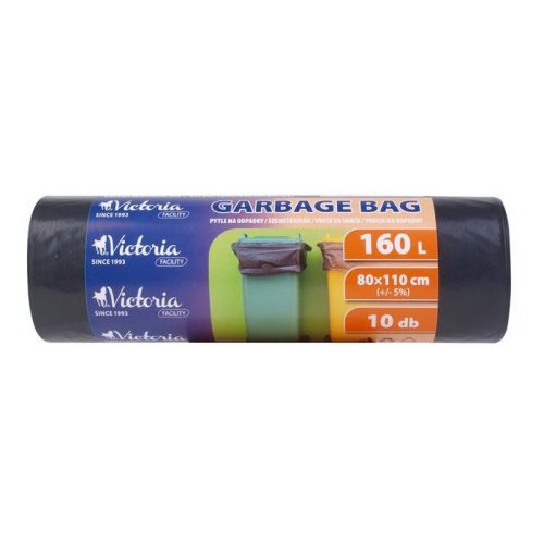 Szemeteszsák, 160 l, 10 db, 80x110 cm, VICTORIA FACILITY