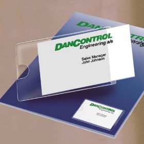   Névjegytartó zseb, öntapadó, oldalt nyitott, 95x60 mm, DJOIS