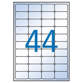   Etikett, 48,5x25,4 mm, poliészter, kerekített sarkú, APLI, átlátszó, 440 etikett/csomag