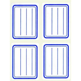   Füzetcímke, kék szegélyes, vonalas, 38x50 mm, 20 db, APLI