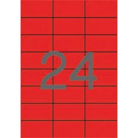 Etikett, 70x37 mm, színes, APLI, piros, 2400 etikett/csomag