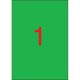 Etikett, 210x297 mm, színes, APLI, zöld, 100 etikett/csomag