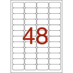   Etikett, 45,7x21,2 mm, poliészter, időjárásálló, kerekített sarkú, fehér, APLI, 960 etiket...