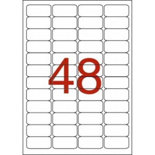 Etikett, 45,7x21,2 mm, poliészter, időjárásálló, kerekített sarkú, fehér, APLI, 960 etiket...