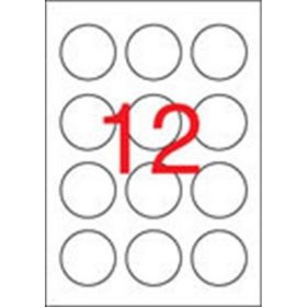 Etikett, 60 mm kör, fehér, APLI, 1200 etikett/csomag