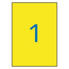   Etikett, 210x297 mm, poliészter, időjárásálló, APLI, sárga, 20 etikett/csomag