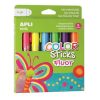   Tempera stift készlet, toll alakú, APLI "Kids", 6 különböző fluoreszkáló szín