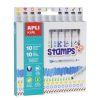 Filctoll Készlet, Nyomda, Apli "Duo Stamps", 10 Különböző Szín És Minta Filctoll Készlet, Nyomda, Apli "Duo Stamps", 10 Különböző Szín És Minta