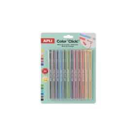   Utántöltő színes töltőceruza készlethez, APLI "Color Click", 24 db, 12 szín