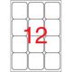 Etikett, univerzális, 63,5x72 mm, kerekített sarkú, APLI, 1200 etikett/csomag