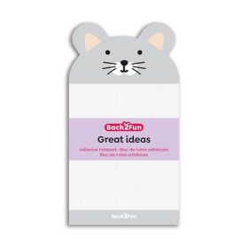   Egérkés öntapadó jegyzettömb, 90×165 mm, 60 lap, APLI Back2Fun, szürke