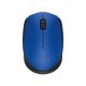 Egér, vezeték nélküli, optikai, közepes méret, USB, LOGITECH "M171", kék
